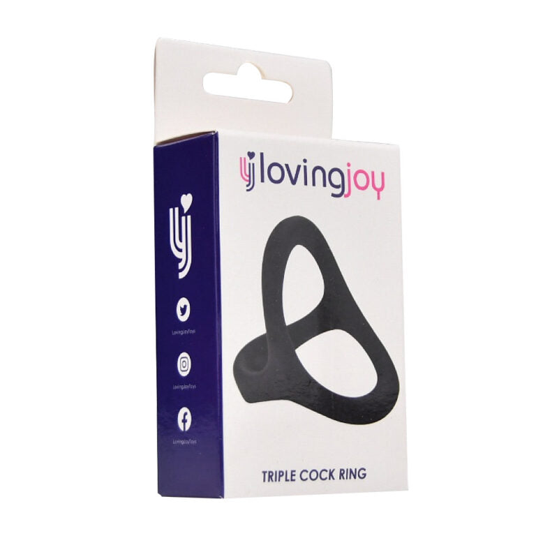 a packaging for a black cock ring