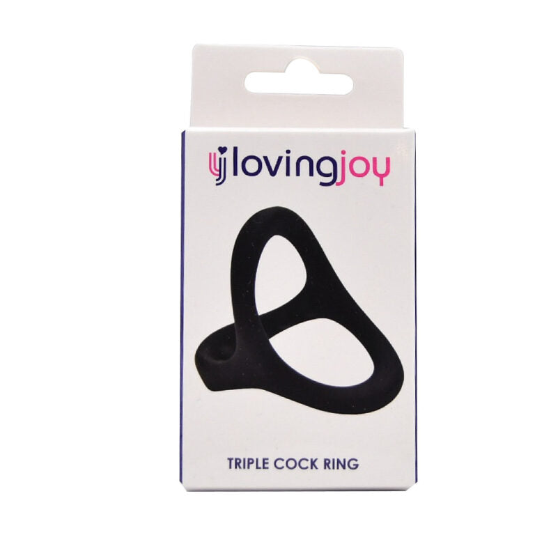 a packaging for a black cock ring