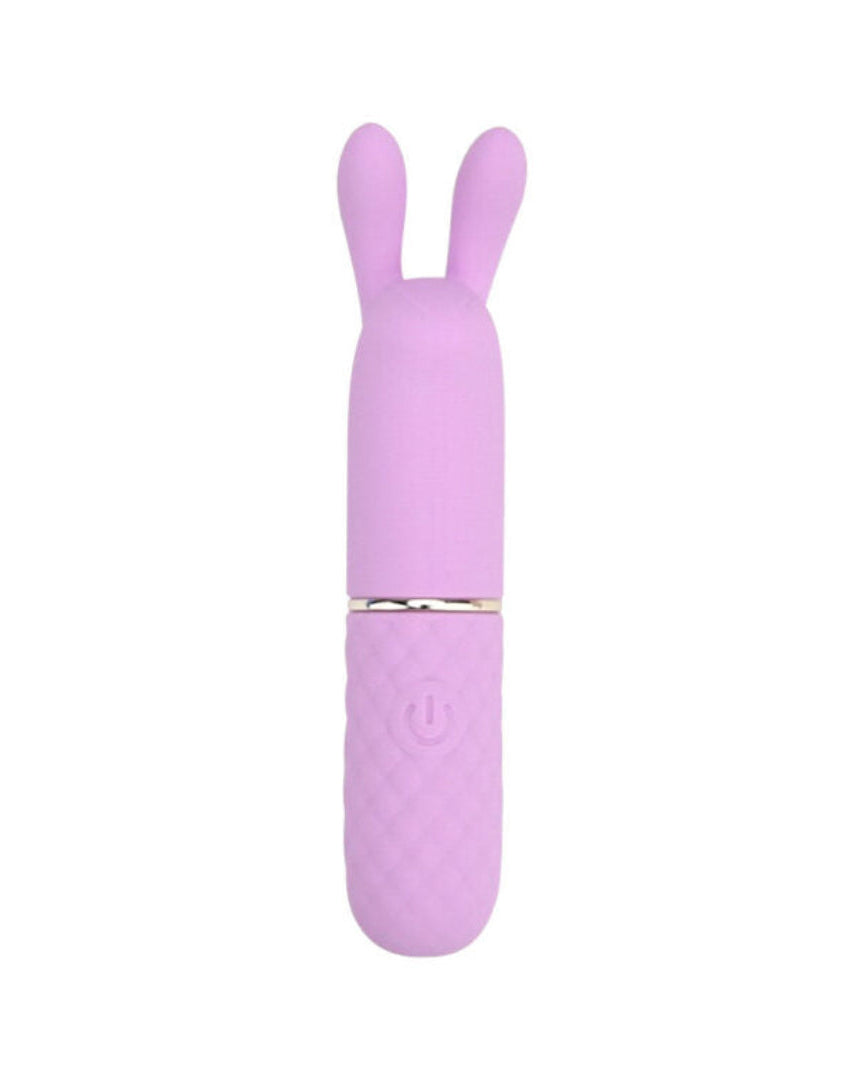 a pink bunny shaped object is shown on a white background