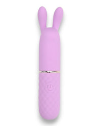 a pink bunny shaped device is shown on a white background