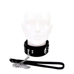 Bound to Please leather collar with padded comfort, padlockable buckle, and three D-rings for secure, stylish wear.