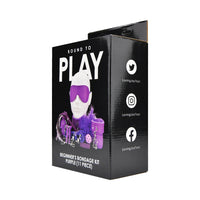 Bound to Play Bondage Kit Purple - Nipple clamps with bell included in this sophisticated bondage kit for couples.