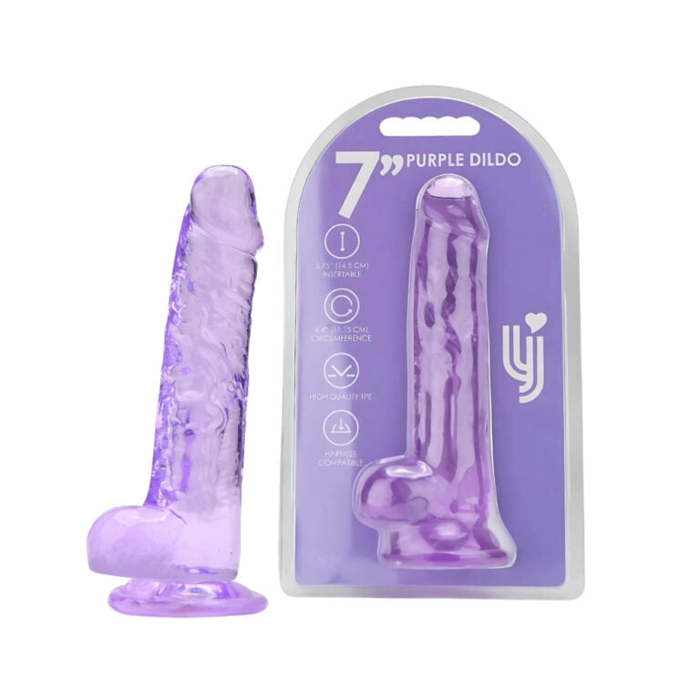 Another angle of the Loving Joy Jelly Crystal Dildo with Balls, emphasizing its realistic design and exceptionally soothing feel.