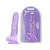 Another angle of the Loving Joy Jelly Crystal Dildo with Balls, emphasizing its realistic design and exceptionally soothing feel.