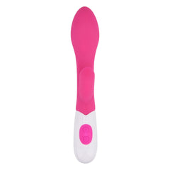 Jessica Rabbit G-Spot Rabbit Vibrator by Loving Joy featuring a curved silicone shaft with 10 vibration functions, beginner-friendly design.