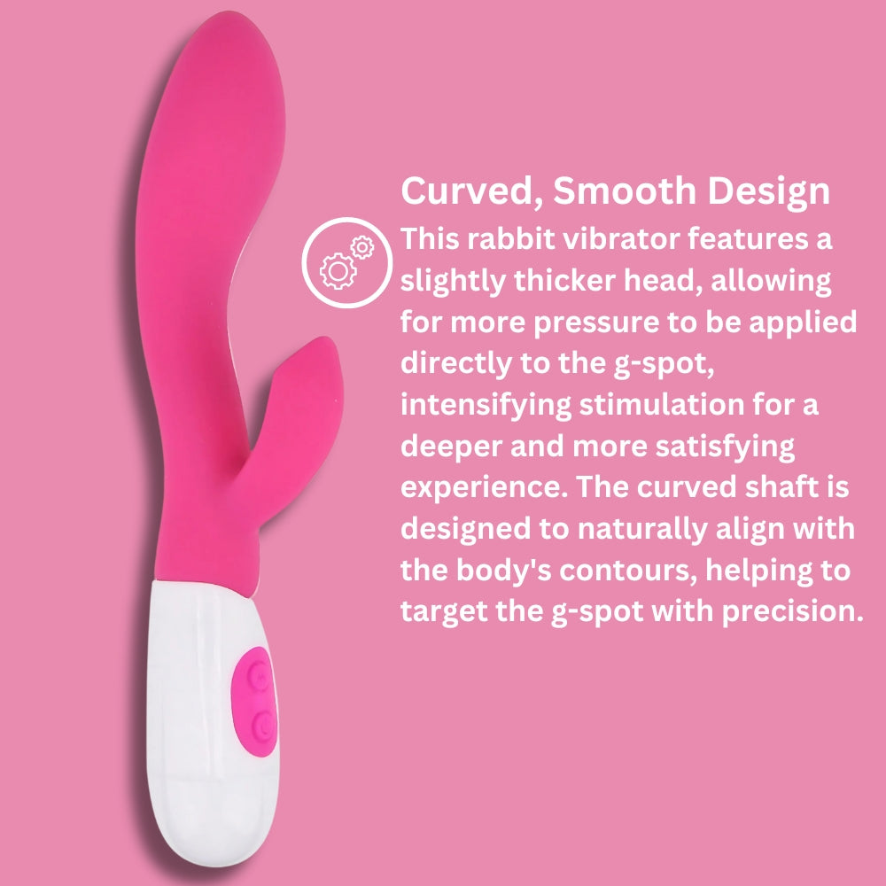 Jessica Rabbit G-Spot Rabbit Vibrator - 10 Functions, Curved Shaft, Silicone, Beginner-Friendly Design