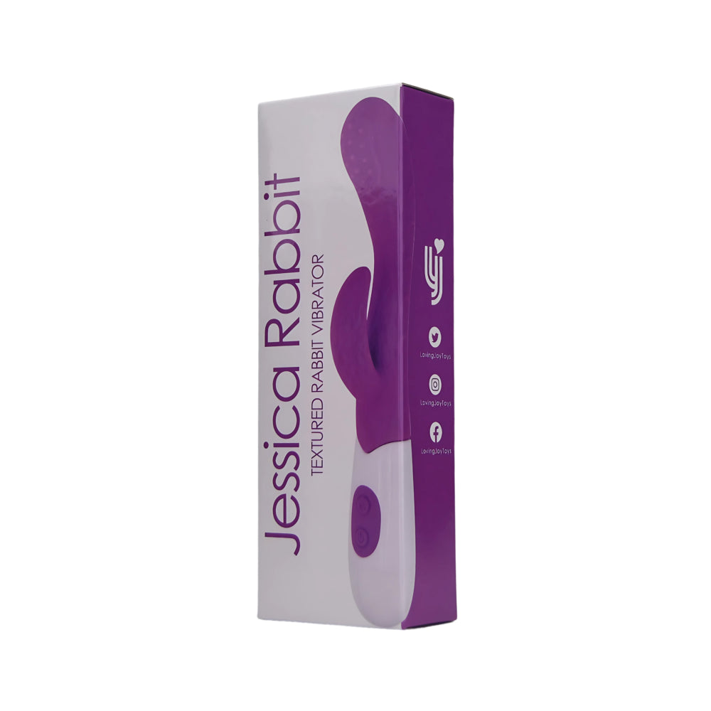 Jessica Rabbit Textured Rabbit Vibrator with 10 Functions, Curved Shaft & Textured Tip for Ultimate Pleasure