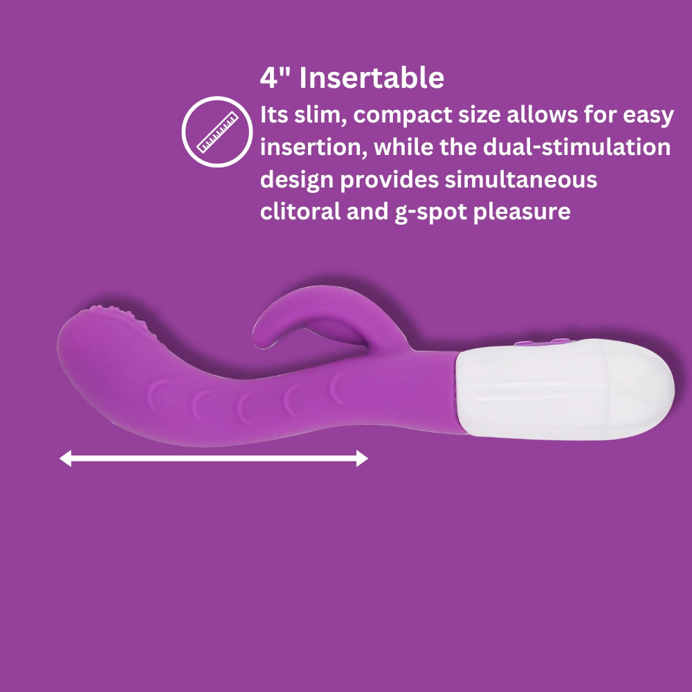 Jessica Rabbit Textured Rabbit Vibrator with 10 Functions, Curved Shaft & Textured Tip for Ultimate Pleasure