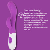 Thumbnail for Jessica Rabbit Textured Rabbit Vibrator with 10 Functions, Curved Shaft & Textured Tip for Ultimate Pleasure