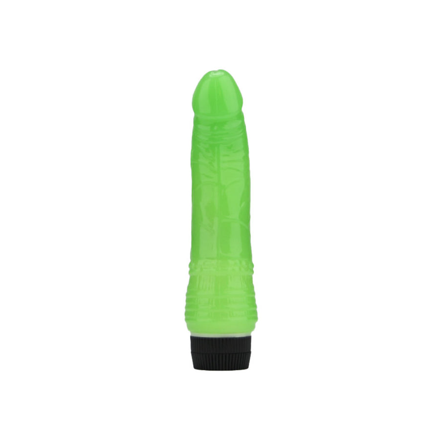 Loving Joy 7 inch Realistic Vibrator Glow in the Dark showcasing its elegant realistic design and glow feature.