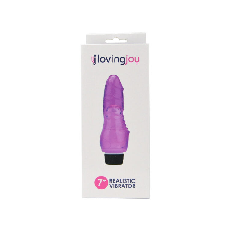 a purple vibrating device in a box