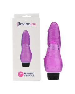 a purple vibrating toy in a packaging