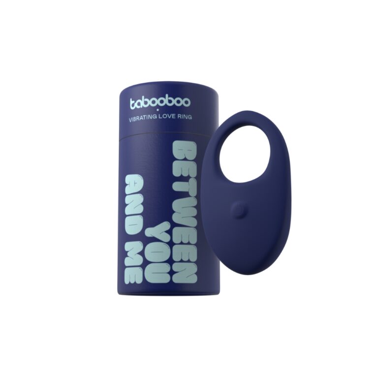 Tabooboo Between You and Me Vibrating Love Ring packaging featuring luxurious design, perfect for enhancing intimacy with a premium vibrating cock ring.