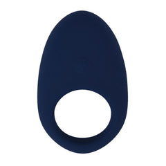 Close-up view of the Tabooboo Between You and Me Vibrating Love Ring in a sleek navy finish, designed for exquisite pleasure as an elegant vibrating cock ring.