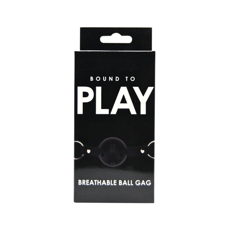 Chic packaging for Bound to Play Breathable Ball Gag, featuring modern graphics and a sleek finish.