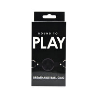 Chic packaging for Bound to Play Breathable Ball Gag, featuring modern graphics and a sleek finish.