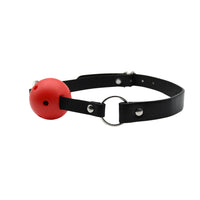 Elegant design of a red breathable ball gag, showcasing a seamless combination of function and style.