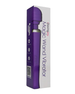 a purple bottle in a cardboard box on a white background