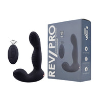 Detailed view of the Rev-Pro 10 Function Remote Controlled Prostate Massager, emphasizing its textured surface for enhanced stimulation.