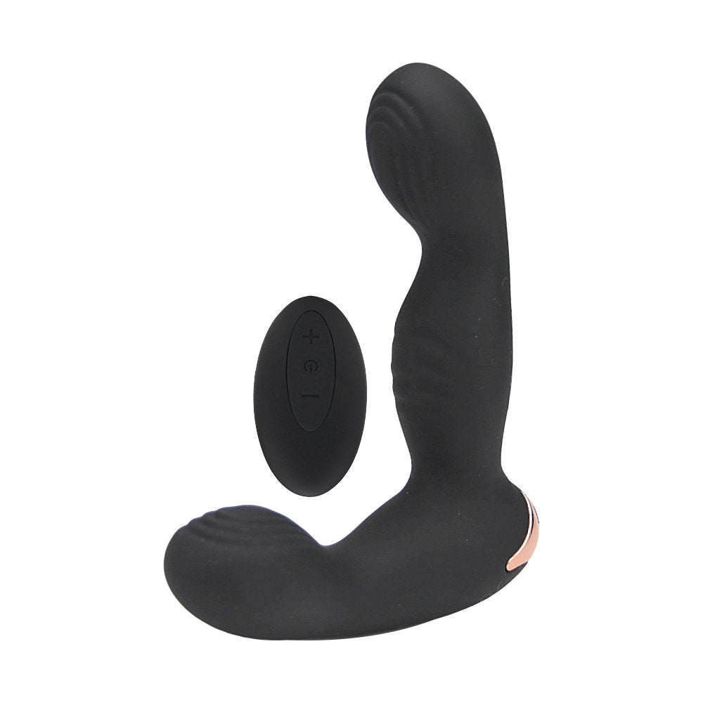 Rev-Pro 10 Function Remote Controlled Prostate Massager showcasing its sleek ergonomic design, perfect for luxurious pleasure.