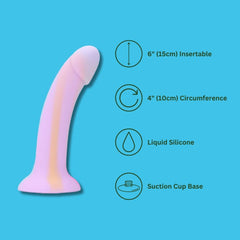 Luxurious Mina Taro Silicone Dildo highlighting its 4.5-inch circumference at the widest point for thrilling experiences.