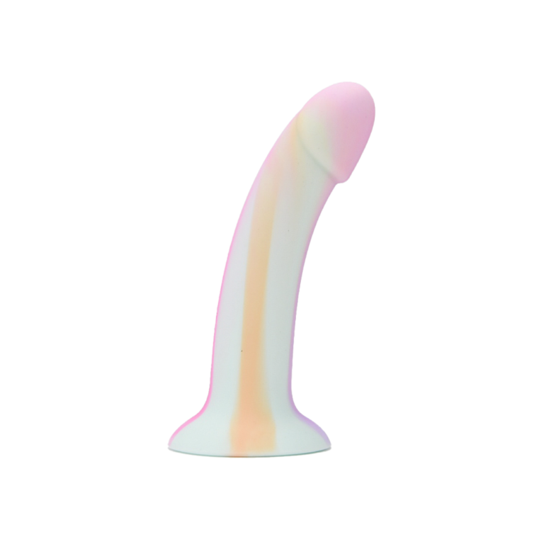 MINA Minty silicone dildo, 7-inch glow-in-the-dark with suction cup base, lifelike feel, for adult pleasure and versatile use.