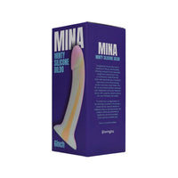Mina Minty Silicone Dildo displayed upright, showcasing its strong suction cup base and ergonomic design for ultimate satisfaction.