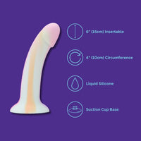 Close-up detail of Mina Minty Silicone Dildo's smooth liquid silicone texture, providing a realistic and pleasurable feel.