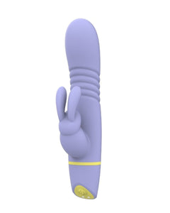 a purple object with a yellow band on it