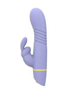 a purple object with a yellow strip around it