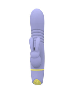 a purple object with a yellow stripe around it