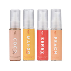 Loving Joy Flavoured Lubricant Set 4 Pack featuring Mango, Peach, Strawberry and Chocolate flavours for enhanced intimate moments.