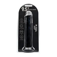 Loving Joy 9.5 Inch Black Suction Cup Dildo - Realistic TPE Design for Ultimate Pleasure