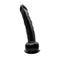 Loving Joy Realistic Dildo With Suction Cup - 11 Inch Black Dildo With Balls