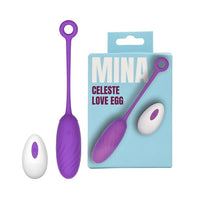 Mina Celeste 10 Function Love Egg - luxurious remote-controlled love egg vibrator showcasing its elegant design and silicone material.