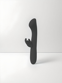 Mina Flutter Rabbit Vibrator, elegantly designed with plush silicone for a luxurious touch, showcasing its sleek silhouette.