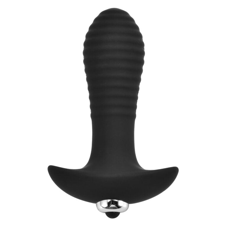 Loving Joy Swirl 7-Function Vibrating Butt Plug in sleek design with textured swirl pattern, designed for pleasure and comfort.