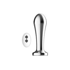 Toosh Remote Controlled Metal Vibrating Anal Plug featuring a sleek aluminium alloy design, perfect for luxurious pleasure experiences.