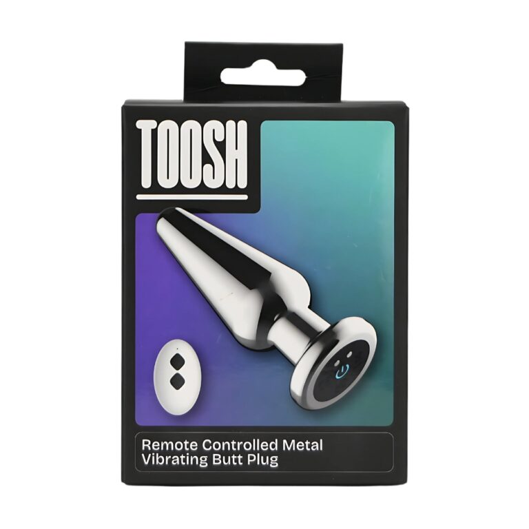 Toosh Remote Controlled Metal Vibrating Butt Plug connected to its magnetic USB charger, ensuring effortless and convenient charging.