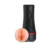 Rev-Lite Squeezable Male Masturbator showcasing its lifelike material and textured canal for ultimate pleasure.