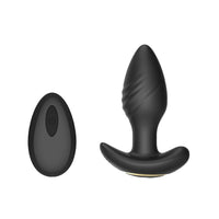 Close-up of Toosh Remote Controlled Silicone Rotating & Vibrating Butt Plug, highlighting its sleek silicone and ABS materials, ideal for remote controlled butt plug enthusiasts.