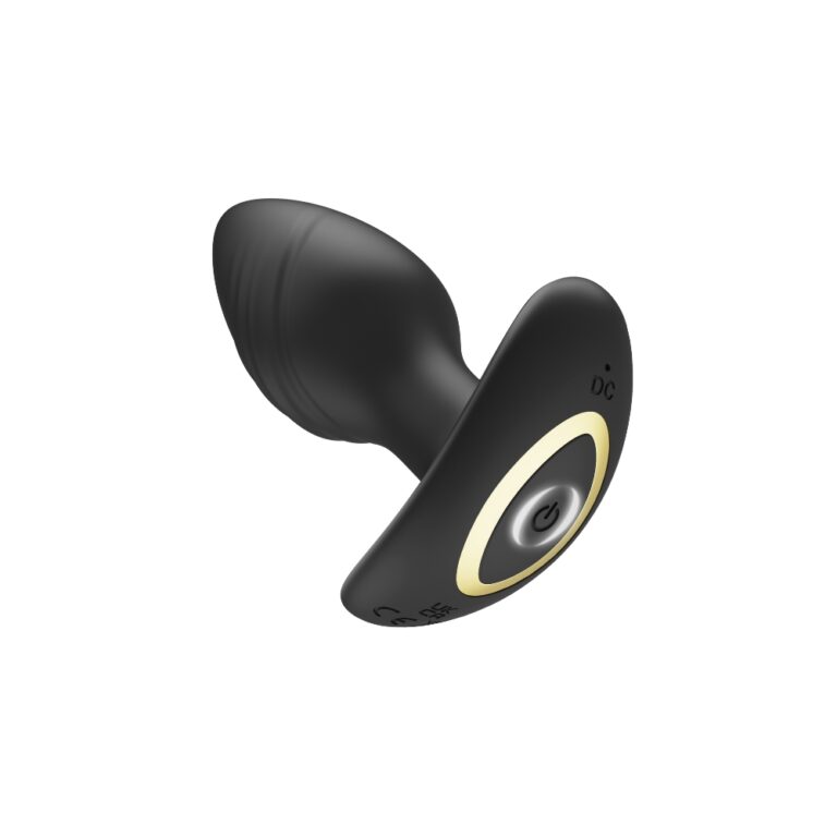 The Toosh Remote Controlled Silicone Rotating & Vibrating Butt Plug showcased with USB charging capability, offering convenience and luxury for remote controlled butt plug users.