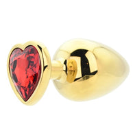 Toosh Heart Shaped Butt Plug with Red Stone - S, M and L