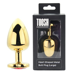 Toosh Heart Shaped Butt Plug with Red Stone - S, M and L