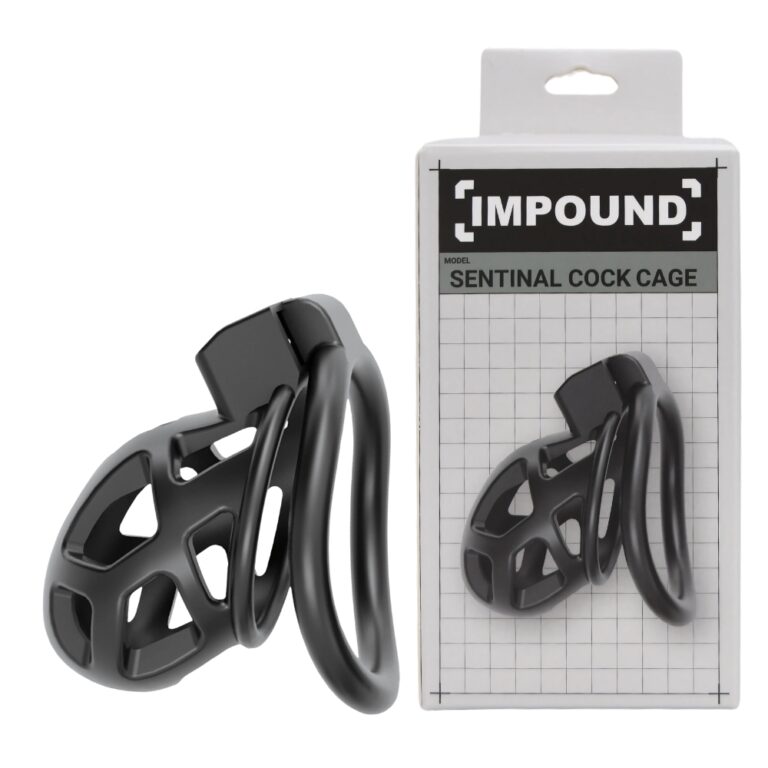Stylish Impound Sentinal Cock Cage with multiple base ring options for a perfect fit.