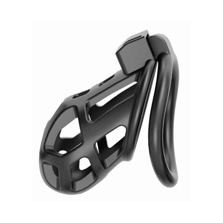 Impound Enforcer male chastity device with metal cage and locking mechanism, designed for male cock restraint.