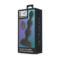Toosh Remote Controlled Vibrating Anal Beads – Silicone Rechargeable: luxury close-up view of soft body-safe silicone graduated vibrating bead design