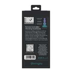 Toosh Remote Controlled Vibrating Anal Beads – Silicone Rechargeable: elegant product shot showing the remote-controlled vibrating anal beads in body-safe silicone