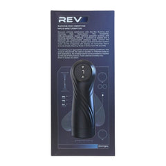 REV Sucking & Vibrating Male Masturbator – 7 Function USB Rechargeable Automatic Stroker with LED Display, USB rechargeable luxury sex toy featuring suction pressure valve on back