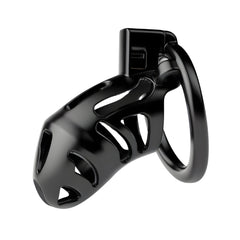 Impound Curfew Cock Cage male chastity device in stainless steel with locking mechanism, designed for male chastity and control.